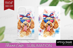 Labradoodle Dog Phone Case PNG 4th Of July Case PNG Product Image 1