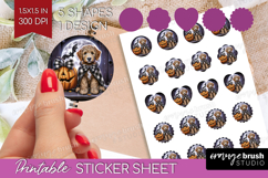 Labradoodle Dog Round Sticker Halloween Printable Sticker Product Image 1