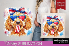 Labradoodle Dog Tote Bag 4th Of July Tote Bag PNG Product Image 1