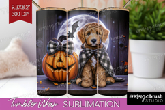 Labradoodle Dog Tumbler Wrap Halloween Tumbler PNG Product Image 1