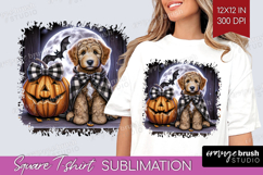 Labradoodle Dog Square Tshirt Background Halloween PNG Product Image 1