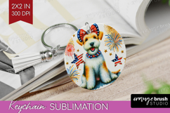Lakeland Terrier Dog Keychain PNG Patriotic Dog Keychain Product Image 1