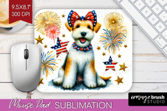 Lakeland Terrier Dog Mouse Pad Sublimation Patriotic Dog PNG Product Image 1