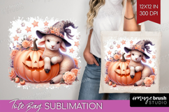 Lamb Halloween Tote Bag Coquette Tote Bag PNG Sublimation Product Image 1