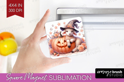 Lamb Halloween Magnet Sublimation Coquette Square Magnet PNG Product Image 1