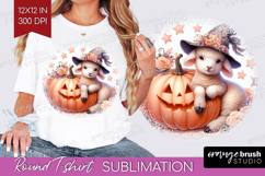 Lamb Halloween Round Tshirt Background Coquette PNG Product Image 1