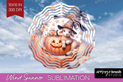 Lamb Halloween Wind Spinner Sublimation PNG Coquette Round Product Image 1
