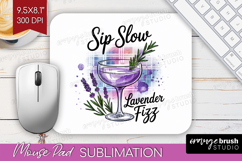 Lavender Fizz Cocktail Mouse Pad Sublimation Summer Drink Product Image 1