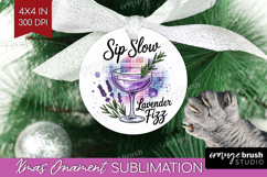 Lavender Fizz Cocktail Ornament PNG Summer Drink PNG Product Image 1