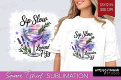 Lavender Fizz Cocktail Square Tshirt Background Summer Drink Product Image 1