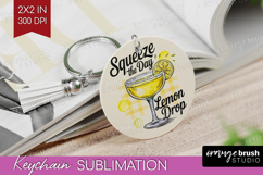 Lemon Drop Cocktail Keychain PNG Summer Drink Keychain Product Image 1