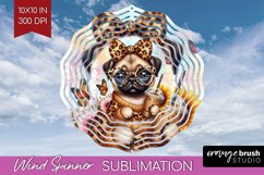 Cute Dog Wind Spinner Sublimation PNG - Leopard Bow Round Product Image 1