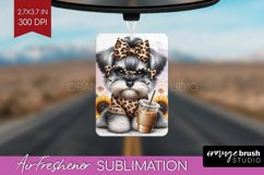 Cute Dog Air Freshener PNG - Leopard Bow PNG Sublimation Product Image 1