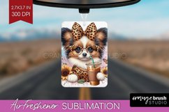 Cute Dog Air Freshener PNG - Leopard Bow PNG Sublimation Product Image 1