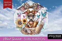 Cute Dog Wind Spinner Sublimation PNG - Leopard Bow Round Product Image 1