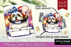 Lhasa Apso Dog Money Card PNG 4th of July Money Card Holder Product Image 1
