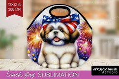 Lhasa Apso Dog Lunch Bag Patriotic Dog Lunch Bug PNG Product Image 1
