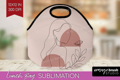 Line Art Woman Lunch Bag - Minimalist Lunch Bug PNG Product Image 1