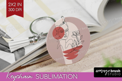 Line Art Woman Keychain PNG - Minimalist Keychain Product Image 1