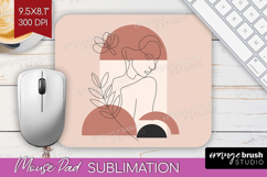 Line Art Woman Mouse Pad Sublimation - Minimalist Mousepad Product Image 1