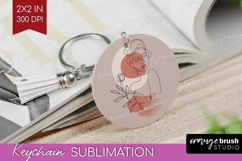 Line Art Woman Keychain PNG - Minimalist Keychain Product Image 1