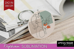 Line Art Woman Keychain PNG - Minimalist Keychain Product Image 1