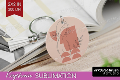 Line Art Woman Keychain PNG - Minimalist Keychain Product Image 1