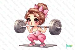 Little Girl With Gym Sublimation Clipart Product Image 1