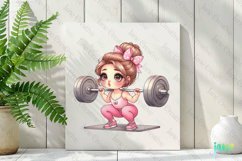 Little Girl With Gym Sublimation Clipart Product Image 2