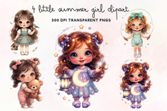 Little Summer Girl Clipart PNG Product Image 1