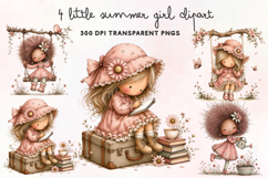 Little Summer Girl Clipart PNG Product Image 1