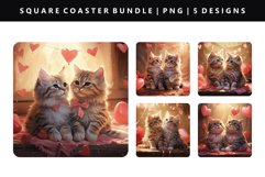 Loving Pet Square Coaster Design | Square Coaster PNG Product Image 5