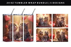 Valentine Cat 20oz Tumbler Wrap | Sublimation PNG Design Product Image 1