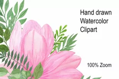 Magnolia Flower sublimation watercolor bouquet, PNG, JPEG Product Image 2