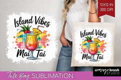 Mai Tai Cocktail Tote Bag Summer Drink Tote Bag PNG Product Image 1
