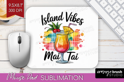 Mai Tai Cocktail Mouse Pad Sublimation Summer Drink Mousepad Product Image 1