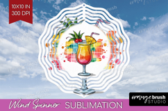 Mai Tai Cocktail Wind Spinner Sublimation PNG Summer Drink Product Image 1