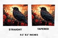 Halloween Tumbler Wrap | Halloween Raven | Halloween PNG Product Image 2
