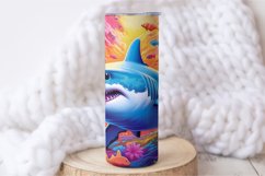 3D Shark Tumbler wrap | Tumbler Sublimation Wrap Design Product Image 2