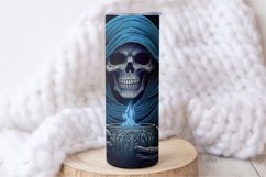 Skull Tumbler Wrap | 20oz Skinny Tumbler Sublimation Design Product Image 2