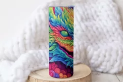 3D Colorful Dragon Tumbler Wrap | Skinny Tumbler wrap Design Product Image 2