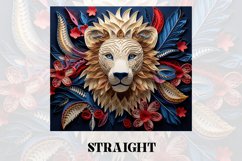 3D Lion Tumbler Wrap | 3D Patriotic Tumbler Wrap | 3D Product Image 2