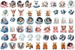 Baby Shower Watercolor Clipart Bundle | Watercolor Clipart Product Image 2