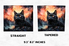 Halloween Tumbler Wrap | Halloween Cat | Halloween PNG Product Image 2