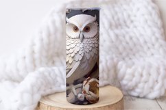 3D Owl Floral Tumbler Wrap | Skinny Tumbler Wrap Product Image 2