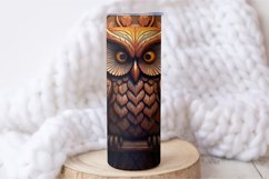 3D Owl Tumbler | 20oz Skinny Tumbler Sublimation Design Product Image 2