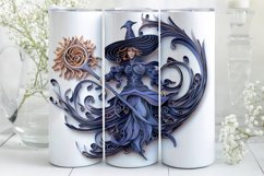 Halloween Quilling Witch Tumbler Wrap | Tumbler Wrap | PNG Product Image 2