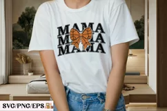 Retro Mama Basketball Coquette Bow SVG T-shirt Design Product Image 3