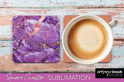 Marble Texture Square Coaster Sublimation - Marble Coaster Product Image 1