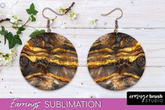 Marble Texture Round Earring Sublimation, Abstract Earrings Product Image 1